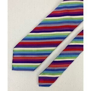 Men Ted Baker Endurance Italy rainbow stripe graphic silk neck tie